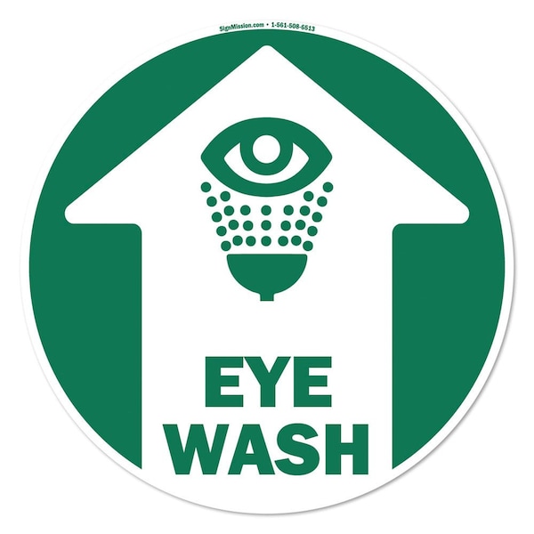 Eye Wash 16in Non-Slip Floor Marker, 12PK, 16 in L, 16 in H, FD-2-C-16-12PK-99942